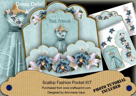 Teal Lily Best Friends Scallop Fashion Tag Cf Mini Kit