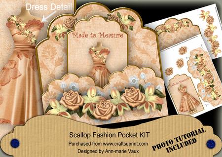 Peach Rose Made to Measure Scallop Fashion Tag Cf Mini Kit
