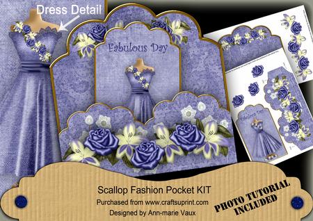 Blue Plain Fabulous Day Scallop Fashion Tag Cf Mini Kit