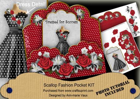 Black Red Dotty Dressed for Success Scallop Tag Cf Mini Kit