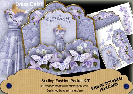 Blue Butterfly Elizabeth Scallop Fashion Tag Cf Mini Kit