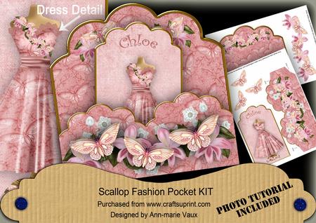 Pink Butterfly Chloe Scallop Fashion Tag Cf Mini Kit
