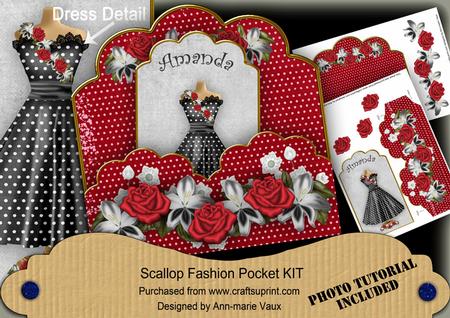 Black Red Dotty Amanda Scallop Fashion Tag Cf Mini Kit