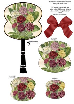 Primulas Oriental Hand Fan 3D Topper
