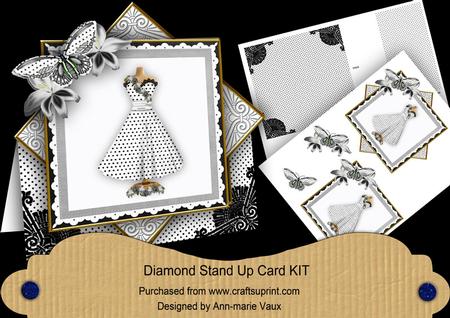 White Dot Butterfly Dress Diamond Mini Card Kit
