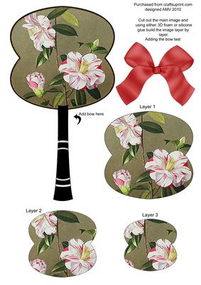 Camilas Oriental Hand Fan 3D Topper