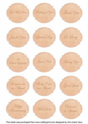 Peach Magnolia Matching All Occasion Sentiment Label Sheet