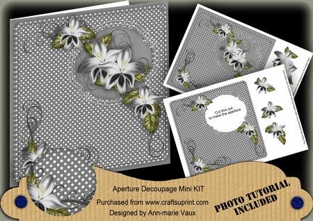 Black Gladioli 8in Aperture Decoupage Cf Mini Kit