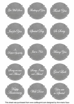 Black Gladioli Matching All Occasion Sentiment Label Sheet