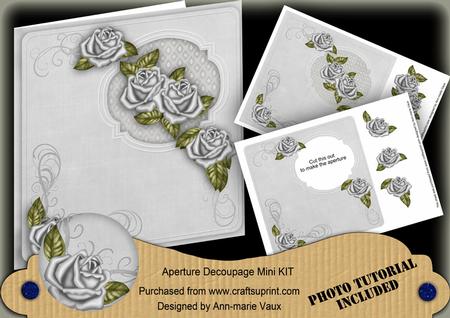 Silver Rose 8in Aperture Decoupage Cf Mini Kit