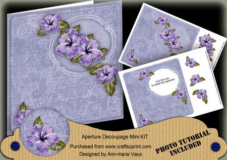 Blue Hibiscus 8in Aperture Decoupage Cf Mini Kit