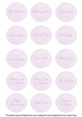 Wh/lilac Lily Matching All Occasion Sentiment Label Sheet