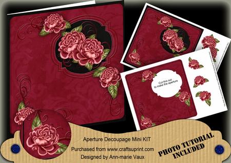 Dred Black Rose 8in Aperture Decoupage Cf Mini Kit