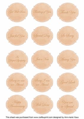 Peach Hibiscus Matching All Occasion Sentiment Label Sheet