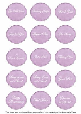 Lilac Hibiscus Matching All Occasion Sentiment Label Sheet