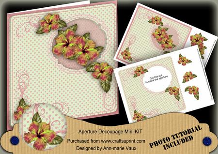 Pink Lemon Hibiscus 8in Aperture Decoupage Cf Mini Kit