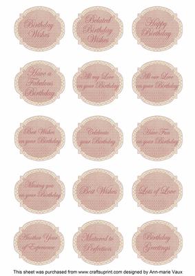 Pinklem Hibiscus Matching Birthday Sentiment Label Sheet