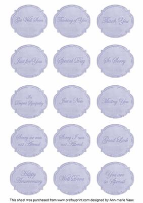 Blue Magnolia Matching All Occasion Sentiment Label Sheet