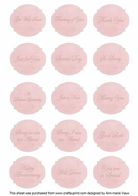 Pink Rose Matching All Occasion Sentiment Label Sheet