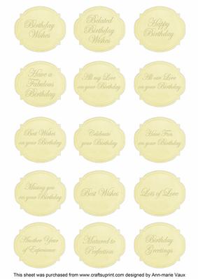 Lemon Hibiscus Matching Birthday Sentiment Label Sheet