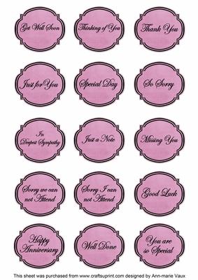 Cerisebk Magnolia Matchin All Occasion Sentiment Label Sheet