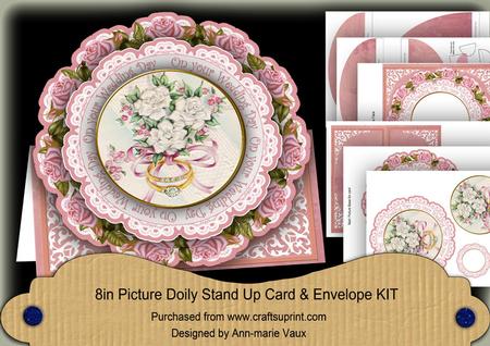 Wedding Day Rings 3D Picture Doily Card & Env Kit