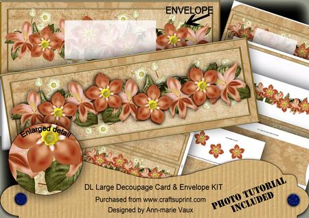 Vtea Forget Me Knots Large Dl Decoupage Card & Env Kit