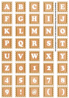 Borange White Dotty Mix Alphabet Tile Embellishment Sheet