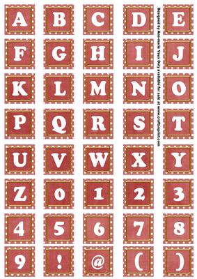 Dred White Dotty Mix Alphabet Tile Embellishment Sheet