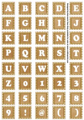 Vtea White Dotty Mix Alphabet Tile Embellishment Sheet