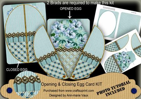 Teal Hib N' Gladi 3D Fab Opening Egg Card Mini Kit