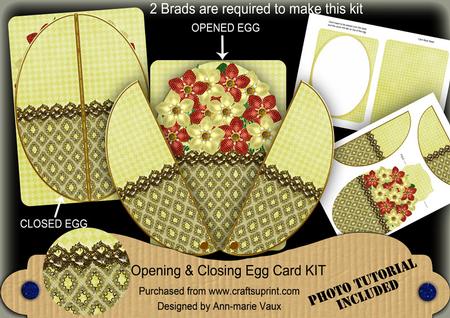 Lemon Sunrise Fmknots 3D Fab Opening Egg Card Mini Kit