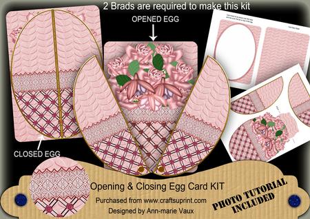 Pink Fushsias 3D Fab Opening Egg Card Mini Kit