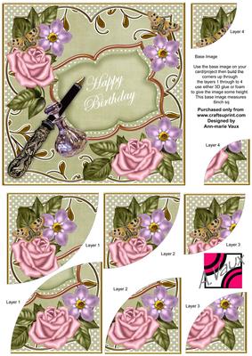 Olive Multi Happy Birthday 6in Duo Corner Stacker