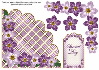 Lilac Fmk Special Day 7in Scallop Corner Decoupage Topper