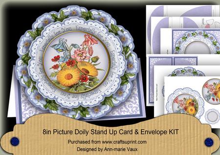 Bouquet4 Blue Especially for You 3D Picture Doily C & E Kit