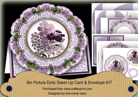 Lilac Bouquet Thinking of You 3D Picture Doily C & E Kit