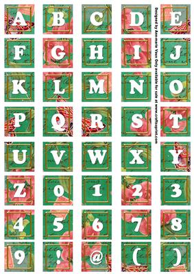 Dgreen Sweet Pea Colour Alphabet Tile Embellishment Sheet