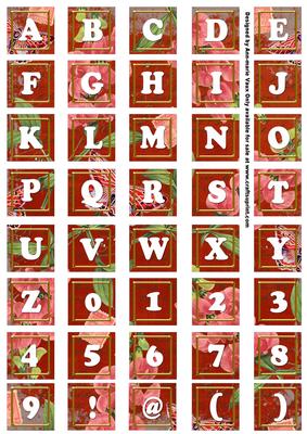 Sunrise Sweet Pea Colour Alphabet Tile Embellishment Sheet