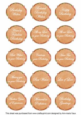 Borang Sweetpea Fancy Birthday Sentiment Label Caption Sheet