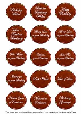 Sunrise Sweet Pea Fancy Birthday Sentiment Label Sheet