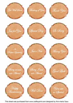 Borange Sweet Pea Fancy Occasion Mix Sentiment Label Sheet