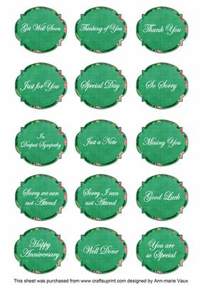Dgreen Sweet Pea Fancy Occasion Mix Sentiment Label Sheet