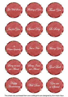 Dred Sweet Pea Fancy Occasion Mix Sentiment Label Sheet