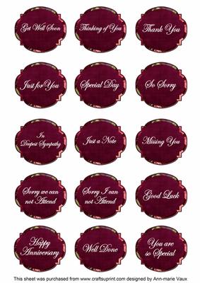 Hot Pink Sweet Pea Fancy Occasion Mix Sentiment Label Sheet