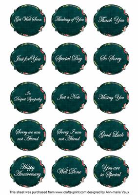 Peacock Sweet Pea Fancy Occasion Mix Sentiment Label Sheet