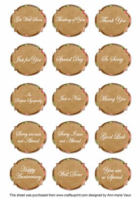 Vtea Sweet Pea Fancy Occasion Mix Sentiment Label Sheet