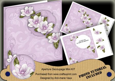 Lilac Magnoilas 8in Aperture Decoupage Cf Mini Kit