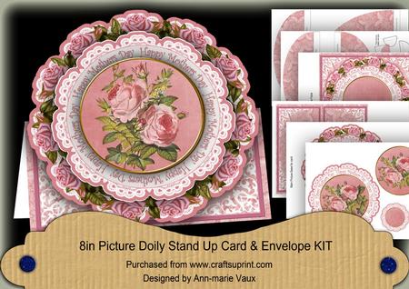 Pink Roses Mothers Day You 3D Picture Doily C & E Kit