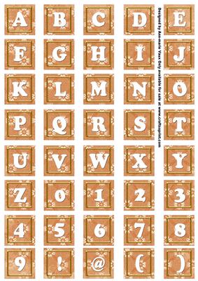 Borange Daisy Alphabet Tile Embellishment Sheet